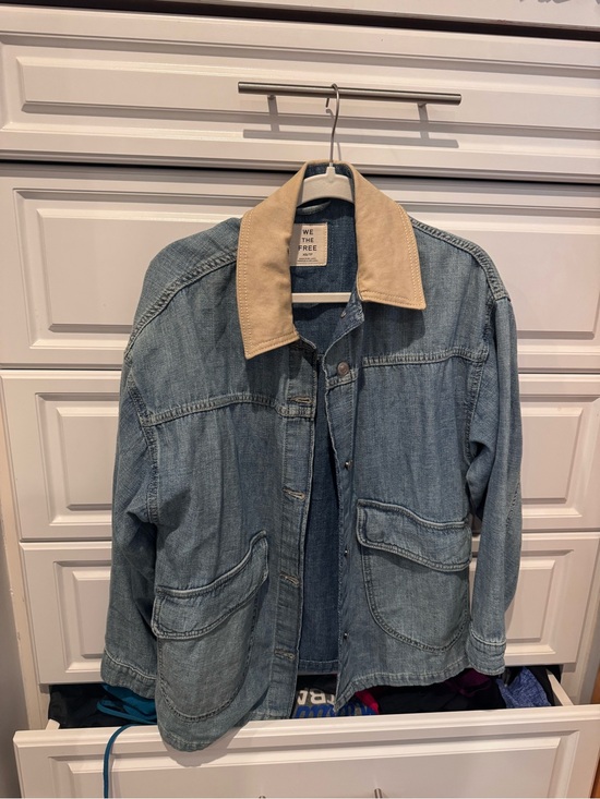 We The Free Jackets & Blazers - We The Free Denim Jacket with Beige Collar